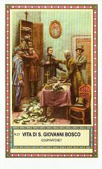 Xsa-98-54 Vita di S. San GIOVANNI BOSCO ACCUSATO COSPIRATORE Santino Holy card